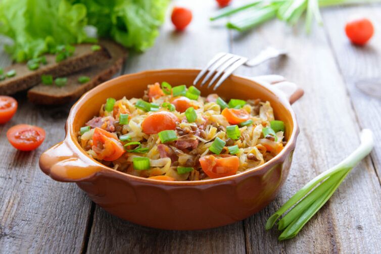 Adhering to the drinking diet, it is allowed to prepare chopped vegetable stew