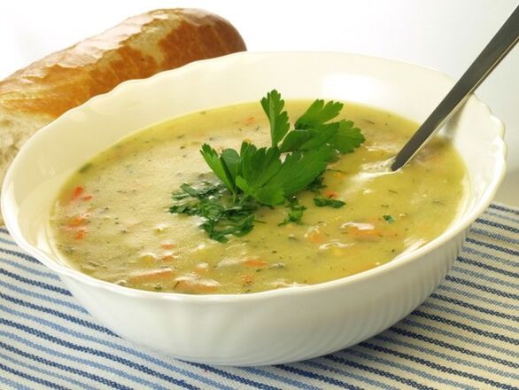 Vegetable puree soup with turnips in the diet menu of drinks for weight loss