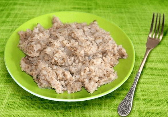 Porridge was made of crushed grain with Manku
